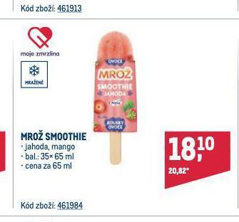 Makro Mrož smoothie nabídka