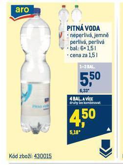 Makro Pitní voda nabídka