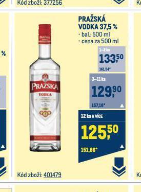 Makro Pražská vodka nabídka