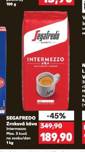 Kaufland Segafredo zrnková káva nabídka