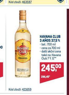 Makro Havana club 3 aňos nabídka