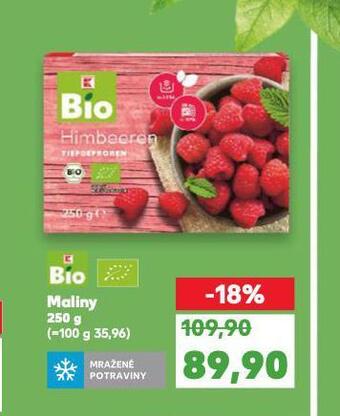 Kaufland Bio maliny nabídka