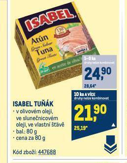 Makro Isabel tuňák nabídka