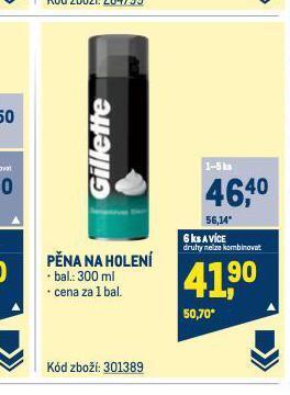 Makro Gillette pěna na holení nabídka