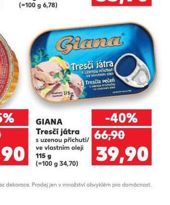 Kaufland Giana tresčí játra nabídka
