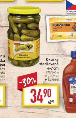 Billa Okurky sterilované 4-7 cm nabídka