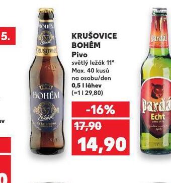 Kaufland Pivo krušovice bohém nabídka