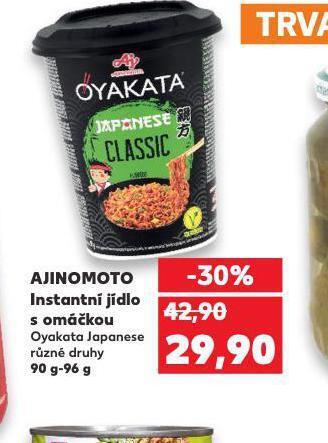 Kaufland Ajinomoto instantní jídlo s omáčkou nabídka