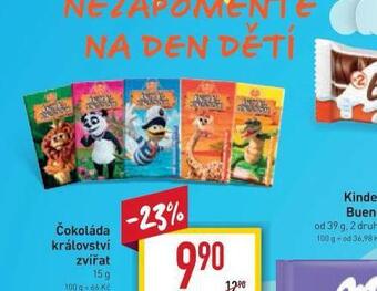 Billa Čokoláda království zvířat nabídka