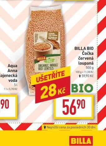 Billa Billa bio čočka červená loupaná nabídka