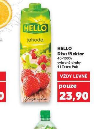 Kaufland Hello džus / nektar nabídka