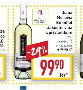 Billa Diana moravia eminhof jakostní vína s přívlaskem nabídka
