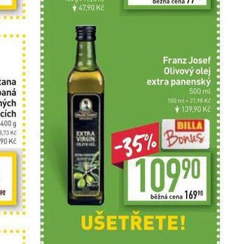 Billa Franz josef olivový olej extra panenský nabídka