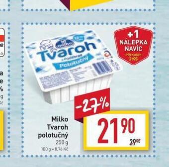 Billa Milko tvaroh polotučný nabídka