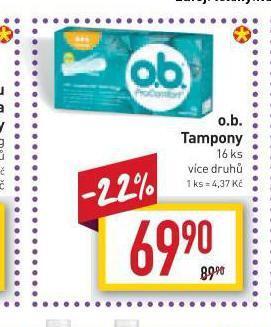 Billa O.b. tampony nabídka