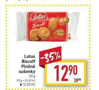 Billa Lotus biscoff plněné sušenky nabídka