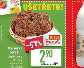 Billa Kaiserka cereální nabídka