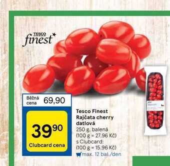 Tesco Tesco finest rajčata cherry datlová 250 g nabídka