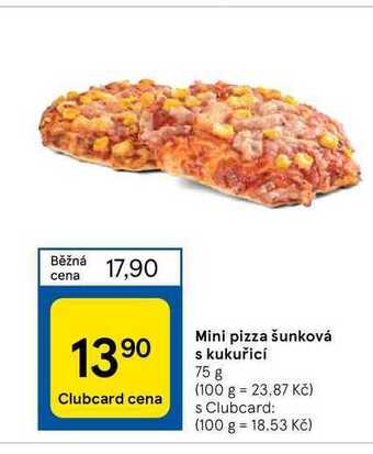 Tesco Mini pizza šunková s kukuřicí 75 g nabídka