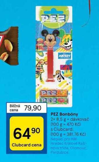 Tesco Pez bonbóny 2x 8.5 g + dávkovač nabídka