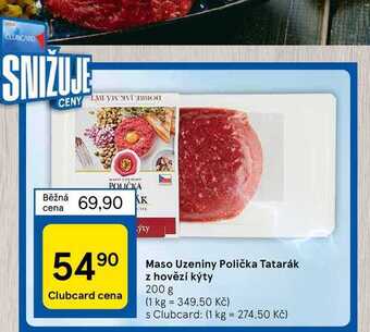 Tesco Maso uzeniny polička tatarák z hovězí kýty 200 g nabídka