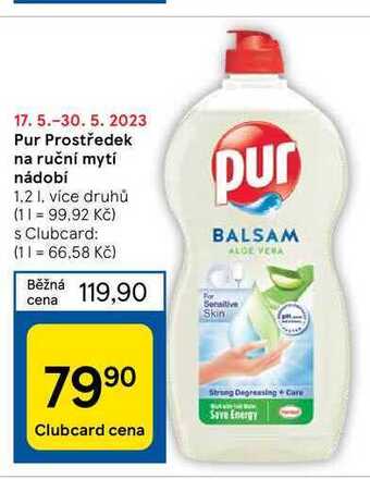 Tesco Pur prostředek na ruční mytí nádobí 1.2 l nabídka