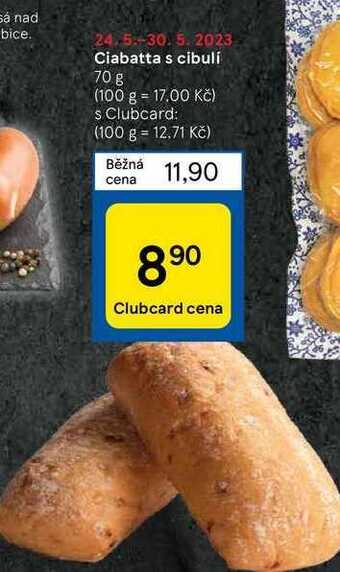 Tesco Ciabatta s cibulí 70 g nabídka