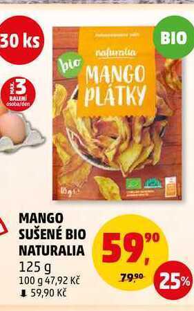 Penny Market Mango sušené bio naturalia, 125 g nabídka