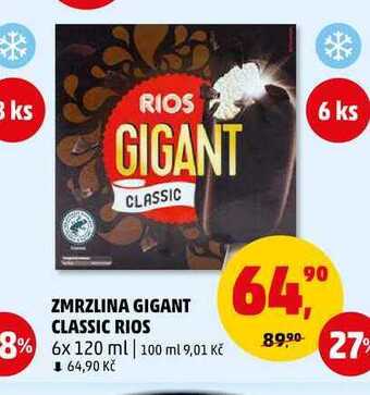 Penny Market Zmrzlina gigant classic rios, 6x 120 ml nabídka