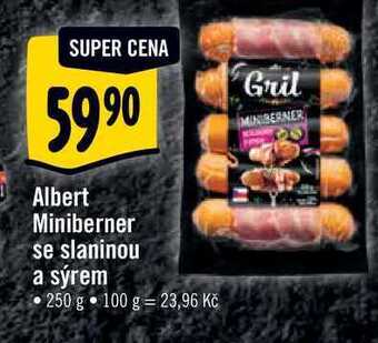 Albert Albert miniberner se slaninou a sýrem 250 g nabídka