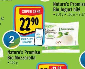 Albert Nature's promise bio mozzarella • 100 g nabídka