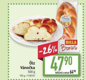 Billa Ölz vánočka 500 g nabídka