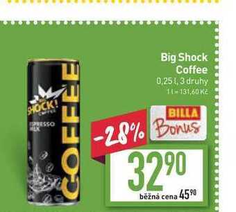 Billa Big shock coffee 0,25l nabídka