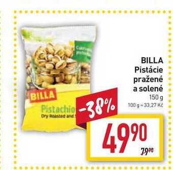Billa Billa pistácie pražené a solené 150 g nabídka