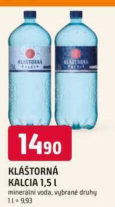 Trefa Kláštorná kalcia 1,5 l minerální voda nabídka