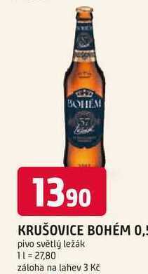 Trefa Krušovice bohém 0,5l nabídka