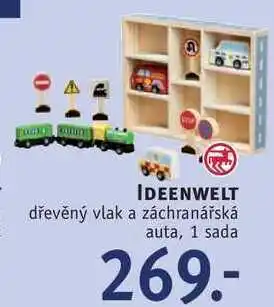 Rossmann N ideenwelt dřevěný vlak a záchranářská auta, 1 sada nabídka