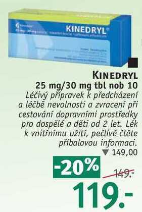 Kinedryl 25 mg/30 mg tbl nob 10