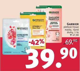 Rossmann Garnier pleťová tissue maska, 1 ks nabídka