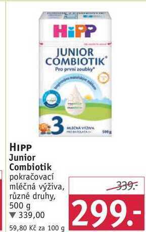 Rossmann Hipp junior combiotik pokračovací mléčná výživa, 500 g nabídka