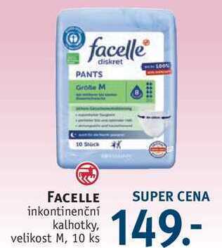 Rossmann Facelle inkontinenční kalhotky, 10 ks nabídka