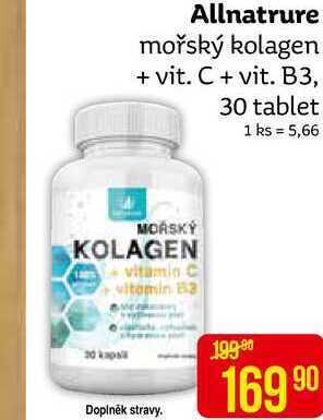 Teta Allnatrure mořský kolagen + vit. c + vit. b3, 30 tablet nabídka