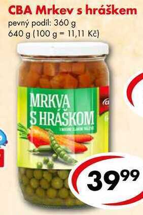 CBA Cba mrkev s hráškem, 640 g nabídka