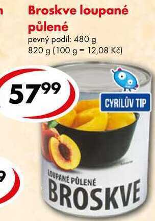 CBA Broskve loupané půlené, 820 g nabídka