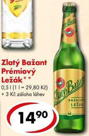 CBA Zlatý bažant prémiový ležák, 0,5 l nabídka