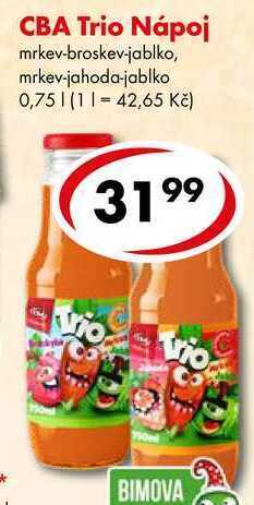 CBA Cba trio nápoj, 0,75 l nabídka