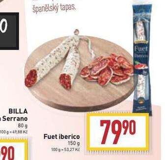 Billa Fuet iberico nabídka