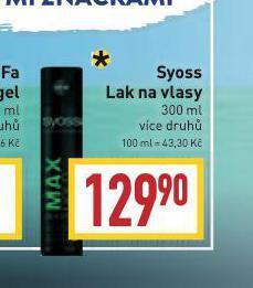 Billa Syoss lak na vlasy nabídka