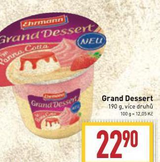 Billa Grand dessert nabídka