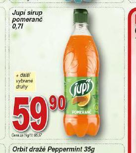 Hruška Jupí sirup nabídka